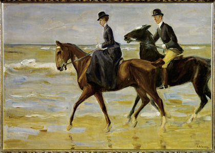 Riders on the beach (painting on canvas)