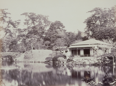 Gardens in the Tycoon's Palace (the shogun), Edo, 1867 (b/w photo)