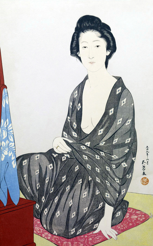 Japan: A woman in a summer kimono. Goyo Hashiguchi, early 20th century