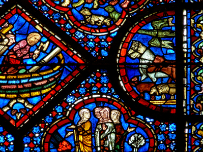 The Noah window: a pair of the nephalim (w47) (stained glass)