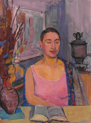 Woman in Pink with Samovar, 1965 (tempera on paper)