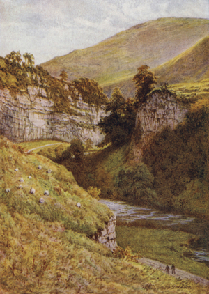 In Miller's Dale, near Litton Mills (colour litho)