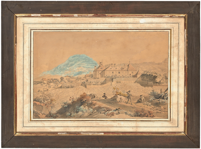 One of Four views of Le château d'Hauteville St-Légier, Vevey, Switzerland, 1782 (pencil, pen & black ink with w/c on paper)