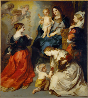 The provinces of Brabant, Hennegau and Flanders pay homage to the Virgin, 1654 (painting on canvas)