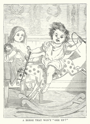 A horse that won't "gee up!" (engraving)