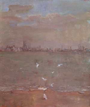 The Thames Estuary, 1992 (Oil on Panel)