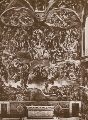 Roma, Cappella Sistina, Giudizia Finale Di Michelangelo (b/w photo)