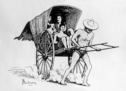 Thailand: Rickshaw, Bangkok. E. A. Norbury (1898), originally published in 'The Kingdom of the Yellow Robe' by Ernest Young