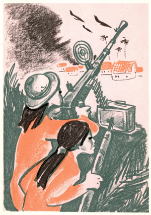 Partisans in Battle, 1967 (colour litho)