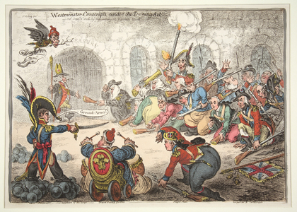 Westminster-Conscripts under the Training Act, 1806 (hand coloured engraving)
 