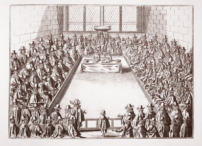 The House of Commons, from a 1648 print (litho)