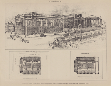 Competition Design for Liverpool Technical School and Museum Extension (engraving)