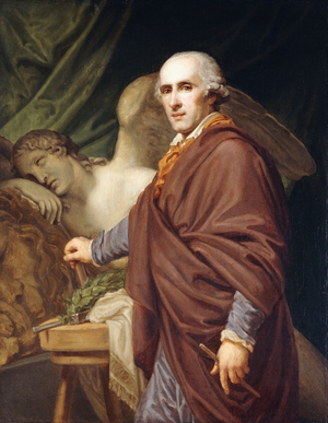 Portrait of Antonio Canova (1757-1822), three-quarter length, in brown robes,  (oil on canvas)