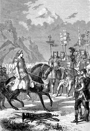 Vercingetorix throws down his arms at the feet of Julius Caesar