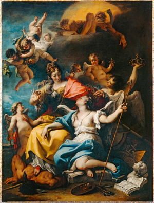 Allegorie de la France sous la figure de Minerve foulant aux pieds l' Ignorance et couronnant la Vertu ...