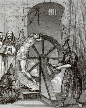 Inquisition. Instrument of torture. Wheel of Fortune.