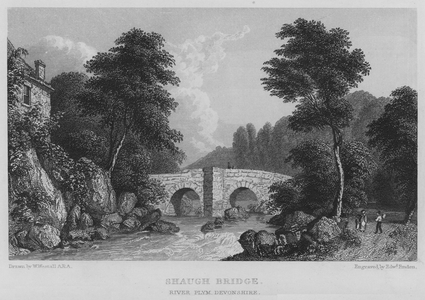 Shaugh Bridge, River Plym, Devonshire (engraving)