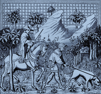 Nobleman in hunting costume on horseback, 15th