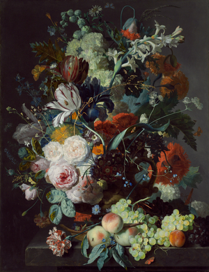 Still Life with Flowers and Fruit, c.1715 (oil on panel)