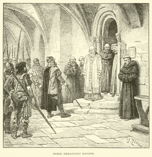 Swein demanding ransom (engraving)