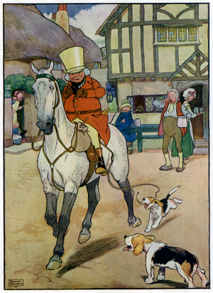 Three Jolly Huntsmen (colour litho)