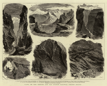 Views on the Denver and Rio Grande Railway, United States (engraving)