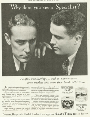 Scot Tissues/ Waldorf Magazine, advert, USA, 1930s