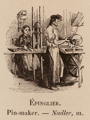 Le Vocabulaire Illustre: Epinglier; Pin-maker; Nadler (engraving)