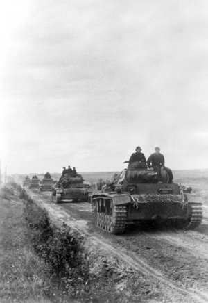 German Panzer III Tank at the Eastern Front, 1941 (b/w photo)