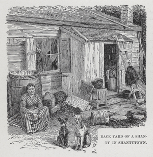 Back Yard of a Shanty in Shantytown (litho)