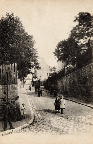 Rue Norvins, Montmartre, Paris, 1910 (b/w photo)