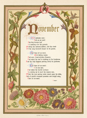 The Months: November (colour litho)