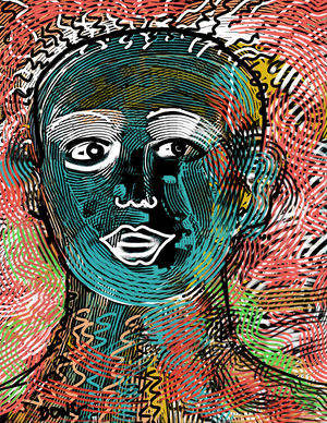 Buddist monk, 2007 (computer graphics)