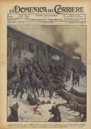 A strange train assault (Colour Litho)