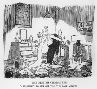 The British Character, A tendency to put off till the last minute (litho)