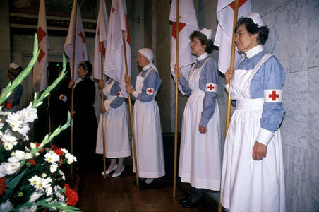 Oslo 19900922 - The Norwegian Red Cross celebrates 125 years. Nurses in uniform …, 1990 (photo)