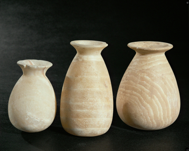 Three vases imported from Egypt (alabaster)