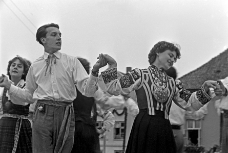 Costumes couple dancing at the Volksfest, Schleswig-Holstein, Germany, 1960s