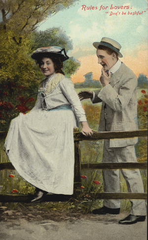 Rules for lovers: "Don't be bashful" (colour photo)