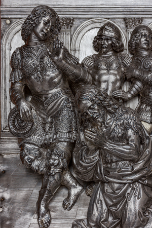 The beheading of Saint John the Baptist, tile from The Silver Altar of Saint  John's Treasure, 1367-1483
