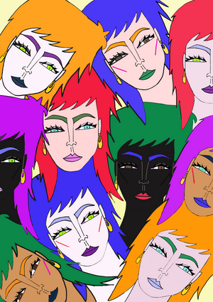 Ladies (Felt Tip Pen & Photoshop on paper)