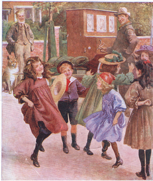 The piano organ (colour litho)