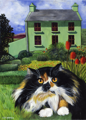 Persian Cat In Ireland 2001 (oil on canvas)