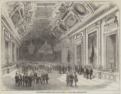 The Universal Exhibition Fete, at the Hotel du Louvre, Paris (engraving)