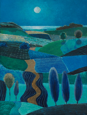 Full Moon over Dunes, 2023 (oil on canvas)