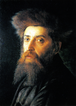 Portrait of Jew with streimel