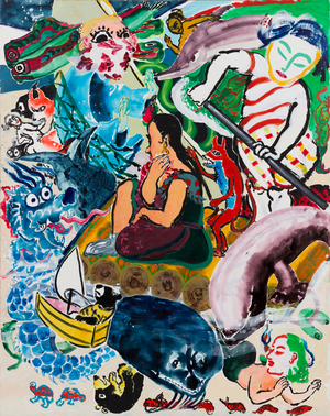 In and Out of The Sea AKA The Raft 1985  (painting)