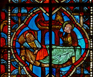 Window s1 depicting the Nativity (stained glass)