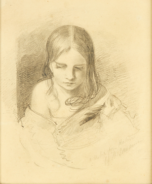 A Sketch From Nature, Said To Be Ines Fletcher (pencil)