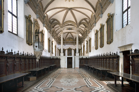 View of the Refectory looking north, Certosa di Pavia, Lombardy, Italy (photo)